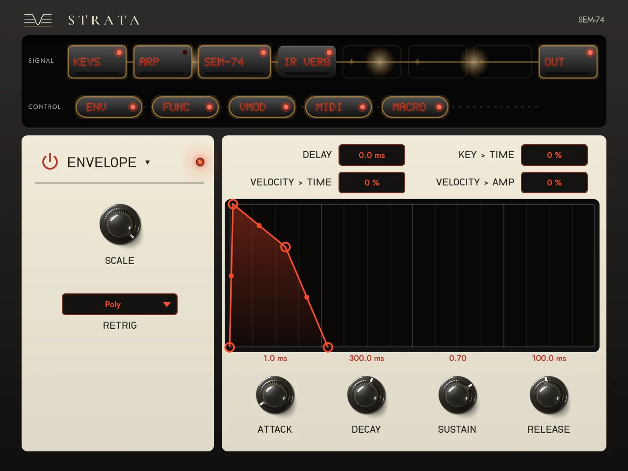 Strata: a modulator drawn on its screen